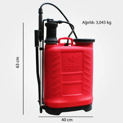 Roter Sprühbehälter mit Pumpe