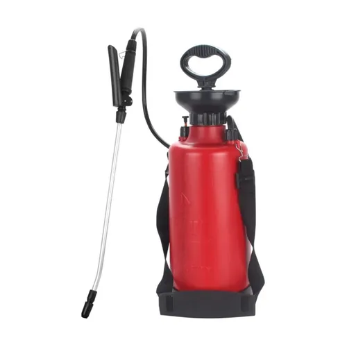 Roter Drucksprüher mit Schlauch