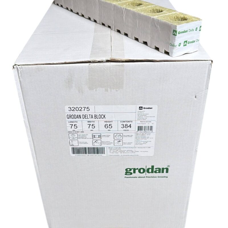 Grodan Delta NG2.0 Anzuchtblock | 7,5x 7,5x 6,5 cm | Loch 40/42 (384 Stück pro Karton)