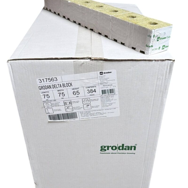 Grodan Delta NG2.0 Anzuchtblock | 7,5x 7,5x 6,5 cm | Loch 27/35 (384 Stück pro Karton)