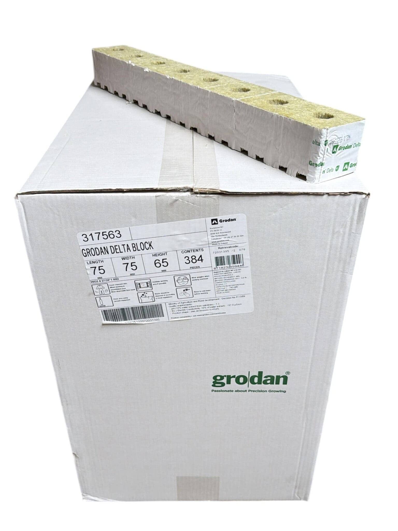 Grodan Delta NG2.0 Anzuchtblock | 7,5x 7,5x 6,5 cm | Loch 27/35 (384 Stück pro Karton) 3 Grodan Delta NG2.0 Anzuchtblock | 7,5x 7,5x 6,5 cm | Loch 27/35 (384 Stück pro Karton)